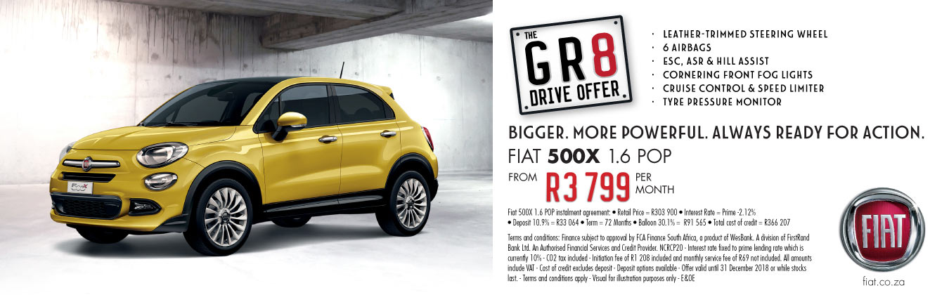 The GR8 Drive Offer - Fiat 500X 1.6 Pop